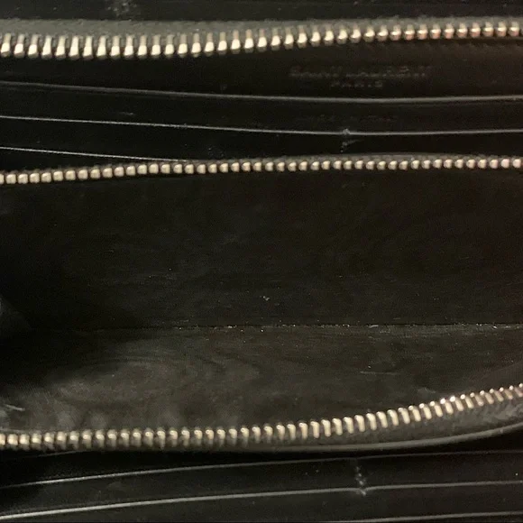 ❌SOLD❌ Saint Laurent Black Crocodile-Embossed Leather Zip-Around Long Wallet - Picture 11 of 14